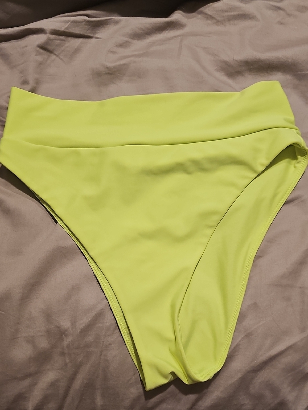 High Waist Neon Green Bikini Bottoms